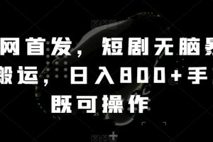 【2024.01.04】全网首发，短剧无脑暴力搬运，日入800+手机既可操作百度网盘免费下载-芽米宝库