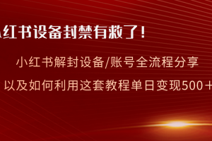 【2024.01.03】小红书设备及账号解封全流程分享，亲测有效，以及如何利用教程变现百度网盘免费下载-芽米宝库