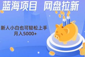 【2024.01.02】蓝海项目网盘拉新，新人小白也可操作，每月收入5000+百度网盘免费下载-芽米宝库