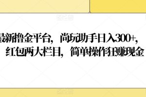 【2024.01.02】全网最新撸金平台，尚玩助手日入300+，视频、红包两大栏目，简单操作狂赚现金百度网盘免费下载-芽米宝库