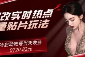 【2024.01.01】AI爆改实时热点流量贴片玩法，冷启动账号当天收益9720.82元百度网盘免费下载-芽米宝库