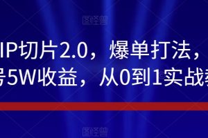 【2024.01.01】抖音IP切片2.0，爆单打法，千粉账号5W收益，从0到1实战教学百度网盘免费下载-芽米宝库