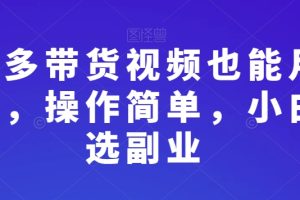 【2023.12.30】靠多多带货视频也能月入过万，操作简单，小白首选副业百度网盘免费下载-芽米宝库