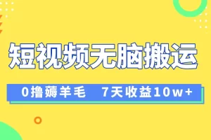 【2023.12.26】12月最新无脑搬运薅羊毛，7天轻松收益1W，vivo短视频创作收益来袭百度网盘免费下载-芽米宝库