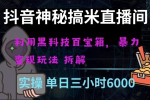 【2023.12.24】抖音神秘直播间 黑科技日入四位数 ，暴力项目全方位解读百度网盘免费下载-芽米宝库