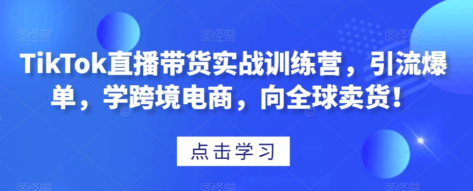 图片[1]-【2023.12.24】TikTok直播带货实战训练营，引流爆单，学跨境电商，向全球卖货！百度网盘免费下载-芽米宝库