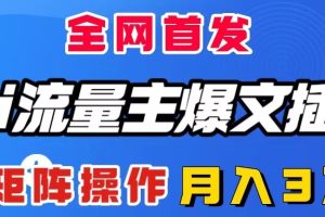 【2023.12.23】AI流量主爆文插件，只需一款插件全自动输出爆文，矩阵操作，月入3W＋百度网盘免费下载-芽米宝库