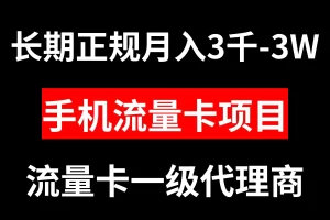 【2023.12.21】手机流量卡代理月入3000-3W长期正规项目百度网盘免费下载-芽米宝库