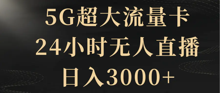 图片[1]-【2023.12.21】5G超大流量卡，24小时无人直播，日入3000+百度网盘免费下载-芽米宝库