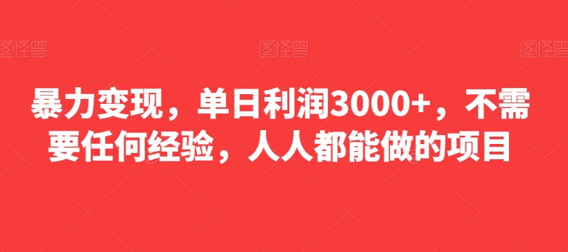 图片[1]-【2023.12.20】暴力变现，单日利润3000+，不需要任何经验，人人都能做的项目百度网盘免费下载-芽米宝库