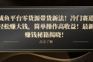 【2023.12.20】咸鱼平台零货源带货新玩法！平板冷门赛道轻松赚大钱，简单操作高收益百度网盘免费下载-芽米宝库
