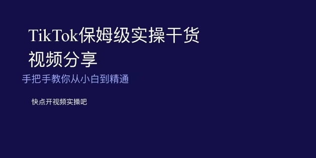 图片[1]-【2023.12.20】TikTok保姆级实操干货视频分享，手把手教你从小白到精通百度网盘免费下载-芽米宝库