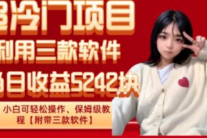 【2023.12.17】超冷门项目、利用三款软件、当日收益5242块、小白可轻松操作、保姆级教程【附带三款软件】百度网盘免费下载-芽米宝库