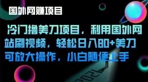 图片[1]-【2023.12.16】冷门撸美刀项目，利用国外网站刷视频，轻松日入80+美刀，可放大操作，小白随便上手百度网盘免费下载-芽米宝库
