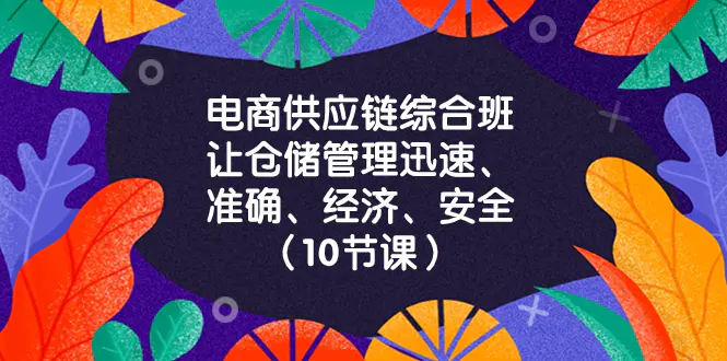 图片[1]-【2023.12.16】电商-供应链综合班，让仓储管理迅速、准确、经济、安全！（10节课）百度网盘免费下载-芽米宝库