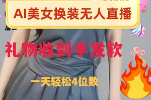 【2023.12.13】ai美女换装直播 纯无人 礼物收到手软 日入2000+百度网盘免费下载-芽米宝库