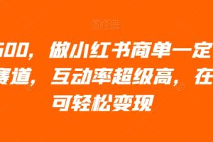 【2023.12.09】日入600，做小红书商单一定要选这个赛道，互动率超级高，在家即可轻松变现百度网盘免费下载-芽米宝库
