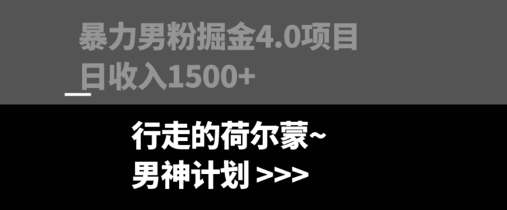图片[1]-【2023.12.09】暴力男粉掘金4.0项目不违规不封号无脑复制单人操作日入1000+百度网盘免费下载-芽米宝库
