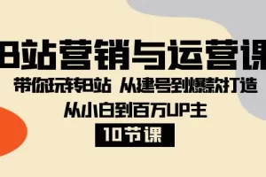 【2023.12.09】B站营销与运营课：带你玩转B站 从建号到爆款打造 从小白到百万UP主-10节课百度网盘免费下载-芽米宝库