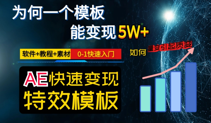 图片[1]-【2023.12.07】AE视频特效模板变现月入3-5W，0-1快速入门，软件+教程+素材百度网盘免费下载-芽米宝库