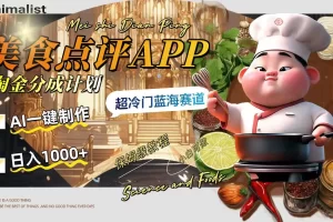 【2023.12.07】日入1000+的美食点评APP淘金分成计划，AI一键制作，超冷门蓝海赛道百度网盘免费下载-芽米宝库