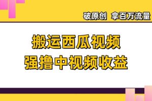 【2023.12.06】搬运西瓜视频强撸中视频收益，日赚600+破原创，拿百万流量百度网盘免费下载-芽米宝库