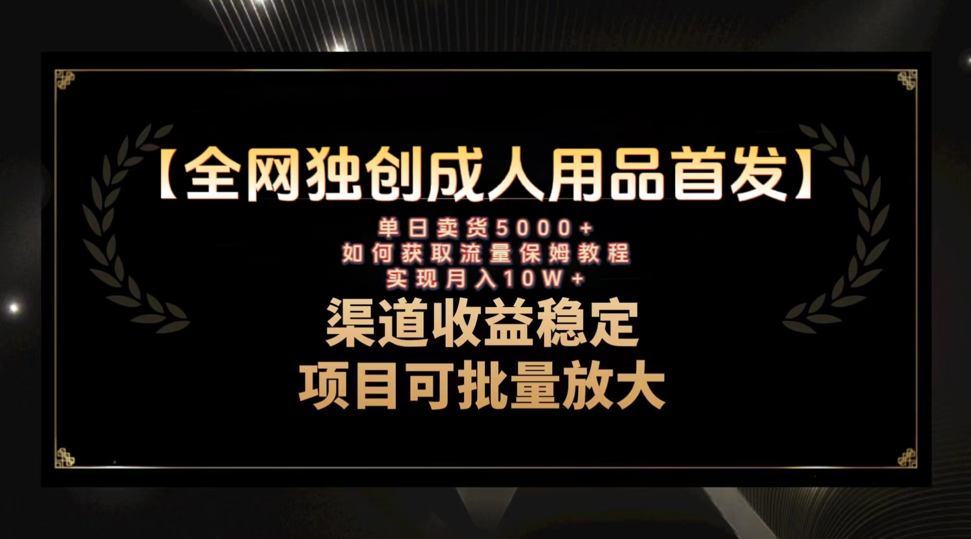 图片[1]-【2023.12.05】最新全网独创首发，成人用品赛道引流获客，月入10w保姆级教程百度网盘免费下载-芽米宝库