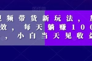 【2023.12.05】短视频带货新玩法，加个特效，每天躺赚1000+，小白当天见收益百度网盘免费下载-芽米宝库