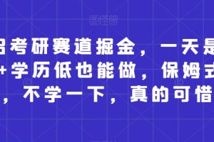 【2023.12.04】单招考研赛道掘金，一天是5000+学历低也能做，保姆式教程，不学一下，真的可惜！百度网盘免费下载-芽米宝库