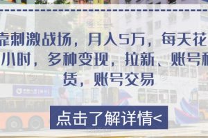 【2023.12.04】靠刺激战场，月入5万，每天花两小时，多种变现，拉新、账号租赁，账号交易百度网盘免费下载-芽米宝库