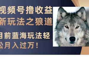 【2023.11.30】视频号撸收益新玩法之狼道，目前蓝海玩法轻松月入过万！百度网盘免费下载-芽米宝库
