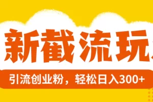 【2023.11.29】全新截流玩法，精准引流创业粉，轻松日入300+百度网盘免费下载-芽米宝库