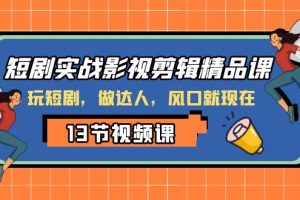 【2023.11.28】短剧实战影视剪辑精品课，玩短剧，做达人，风口就现在百度网盘免费下载-芽米宝库