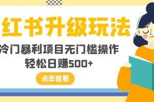 【2023.11.28】小红书升级玩法，冷门暴利项目无门槛操作，轻松日赚500+百度网盘免费下载-芽米宝库