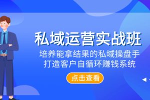 【2023.11.25】私域运营实战班，培养能拿结果的私域操盘手，打造客户自循环赚钱系统百度网盘免费下载-芽米宝库