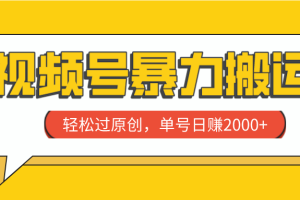 【2023.11.24】视频号暴力搬运，轻松过原创，单号日赚2000+百度网盘免费下载-芽米宝库