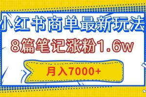 【2023.11.22】小红书商单最新玩法，8篇笔记涨粉1.6w，几分钟一个笔记，月入7000+百度网盘免费下载-芽米宝库