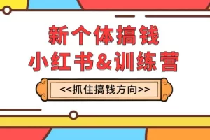 【2023.11.21】新个体·搞钱-小红书训练营：实战落地运营方法，抓住搞钱方向，每月多搞2w+百度网盘免费下载-芽米宝库