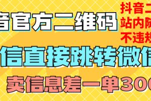 【2023.11.18】价值3000的技术！抖音二维码直跳微信！站内无限发不违规！百度网盘免费下载-芽米宝库