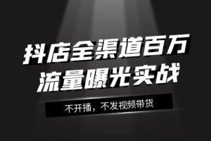 【2023.11.15】抖店-全渠道百万流量曝光实战，不开播，不发视频带货（16节课）百度网盘免费下载-芽米宝库