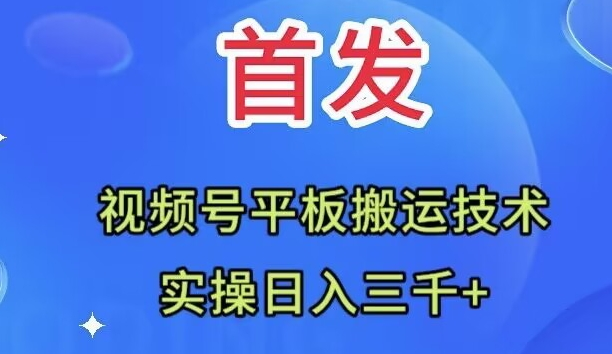 图片[1]-【2023.11.13】全网首发：视频号平板搬运技术，实操日入三千＋百度网盘免费下载-芽米宝库