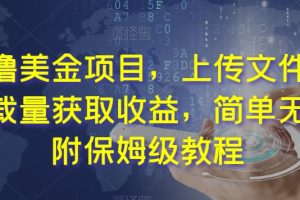 【2023.11.11】最新撸美金项目，上传文件，通过下载量获取收益，简单无脑，附保姆级教程百度网盘免费下载-芽米宝库