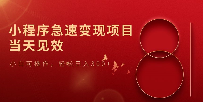 图片[1]-【2023.11.11】小程序急速变现项目，当天见效，小白可操作，轻松日入300+百度网盘免费下载-芽米宝库
