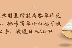 【2023.11.09】华佗在世国医精髓高客单价变现吸金，操作简单小白也可快速上手，实现日入2000+百度网盘免费下载-芽米宝库