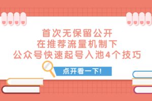 【2023.11.08】某付费文章 首次无保留公开 在推荐流量机制下 公众号快速起号入池的4个技巧百度网盘免费下载-芽米宝库