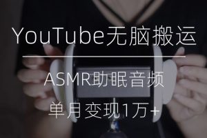 【2023.11.08】冷门玩法，YouTube无脑搬运ASMR视频，单月变现1万+百度网盘免费下载-芽米宝库