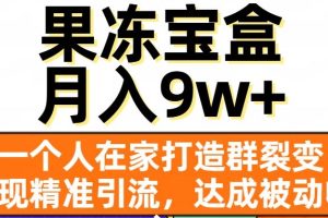 【2023.11.07】果冻宝盒，一个人在家打造群裂变，实现精准引流，达成被动收入，月入9w+百度网盘免费下载-芽米宝库