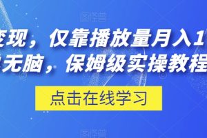 【2023.11.07】流量变现，仅靠播放量月入1W＋，简单无脑，保姆级实操教程百度网盘免费下载-芽米宝库