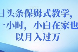 【2023.11.06】今日头条保姆式教学，每天一小时，小白在家也可以月入过万百度网盘免费下载-芽米宝库