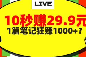 【2023.11.04】她，靠1个软件，10秒赚29.9元，1篇笔记狂赚1000+？百度网盘免费下载-芽米宝库